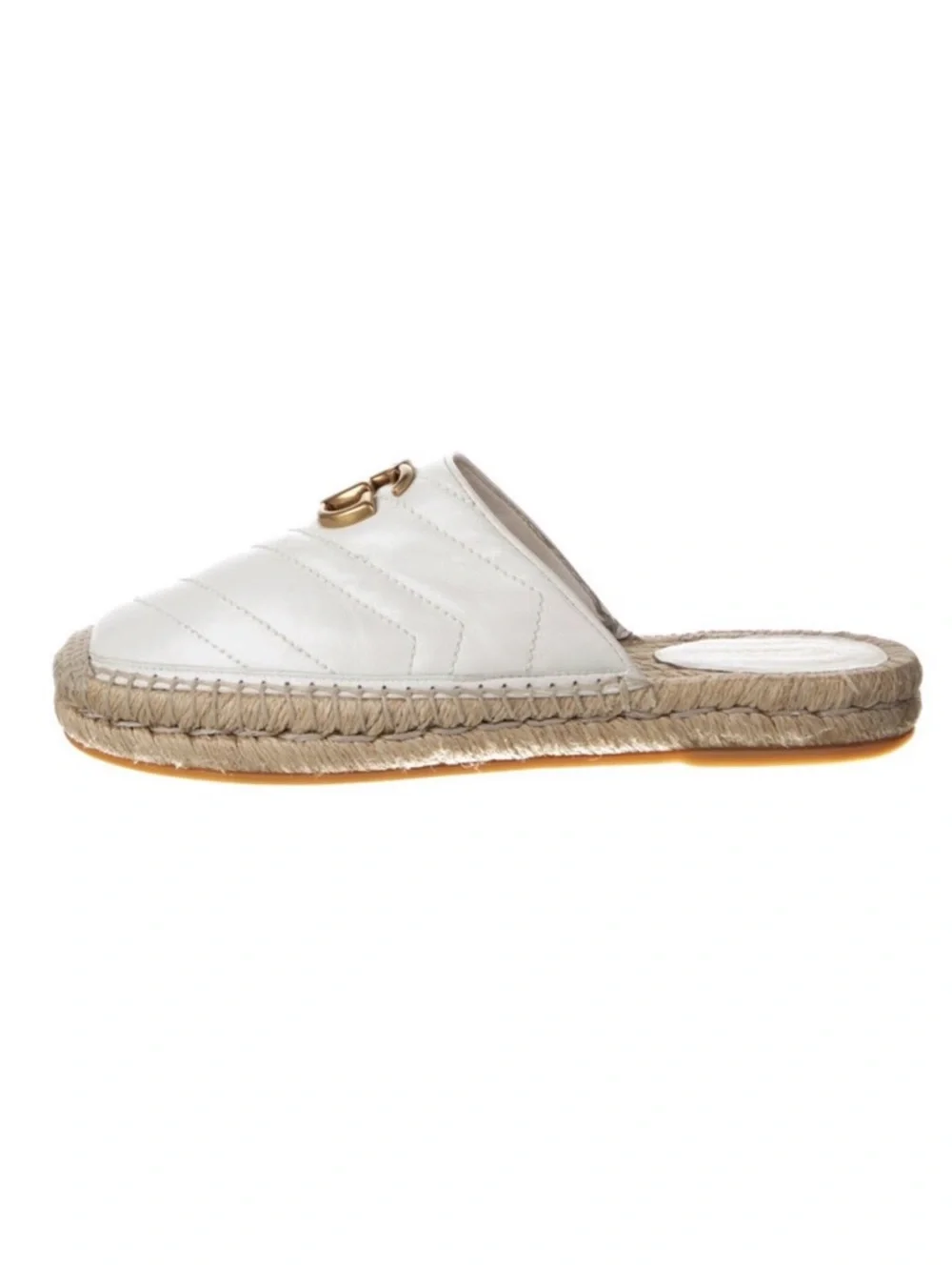 Gucci Marmont espadrille flats black quilted size 6.5 double G GG‎